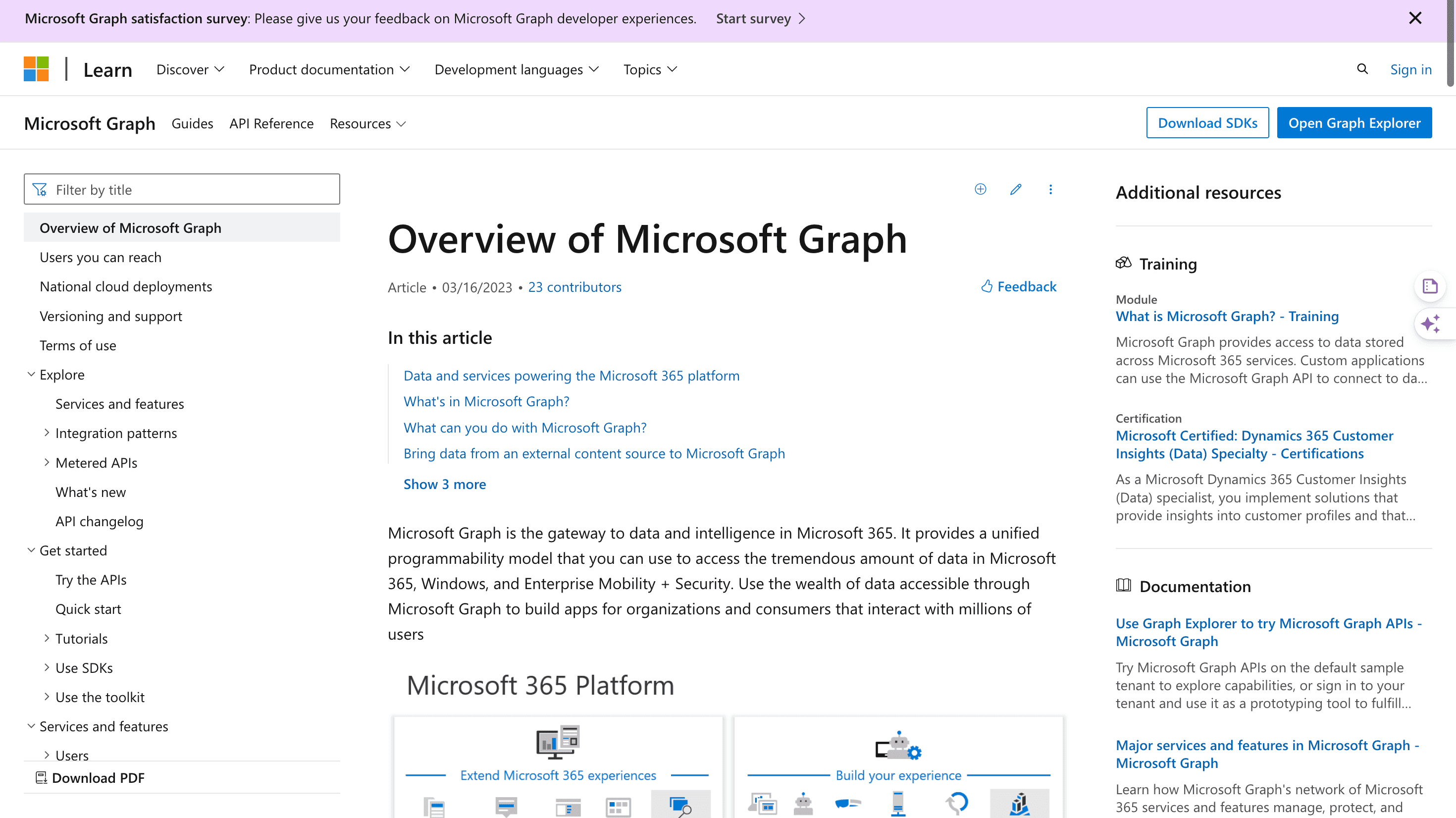 Microsoft Graph Screenshot