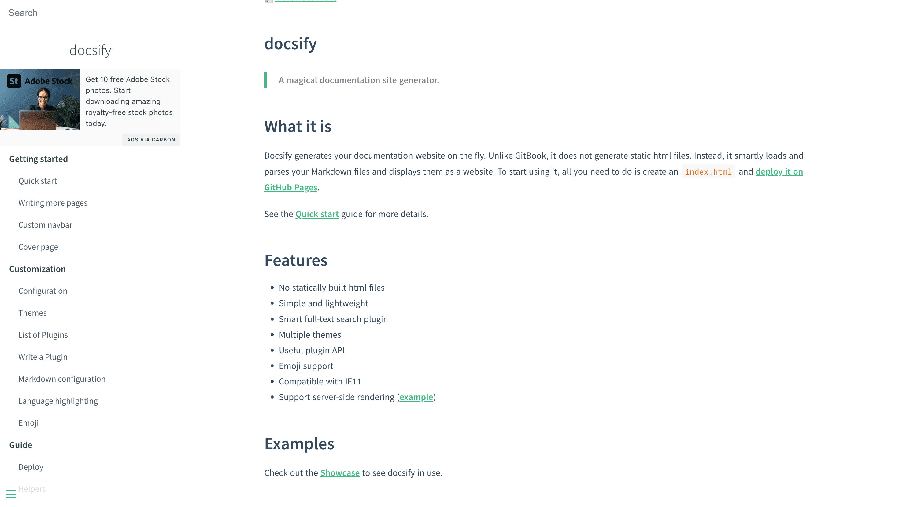 Docsify Screenshot