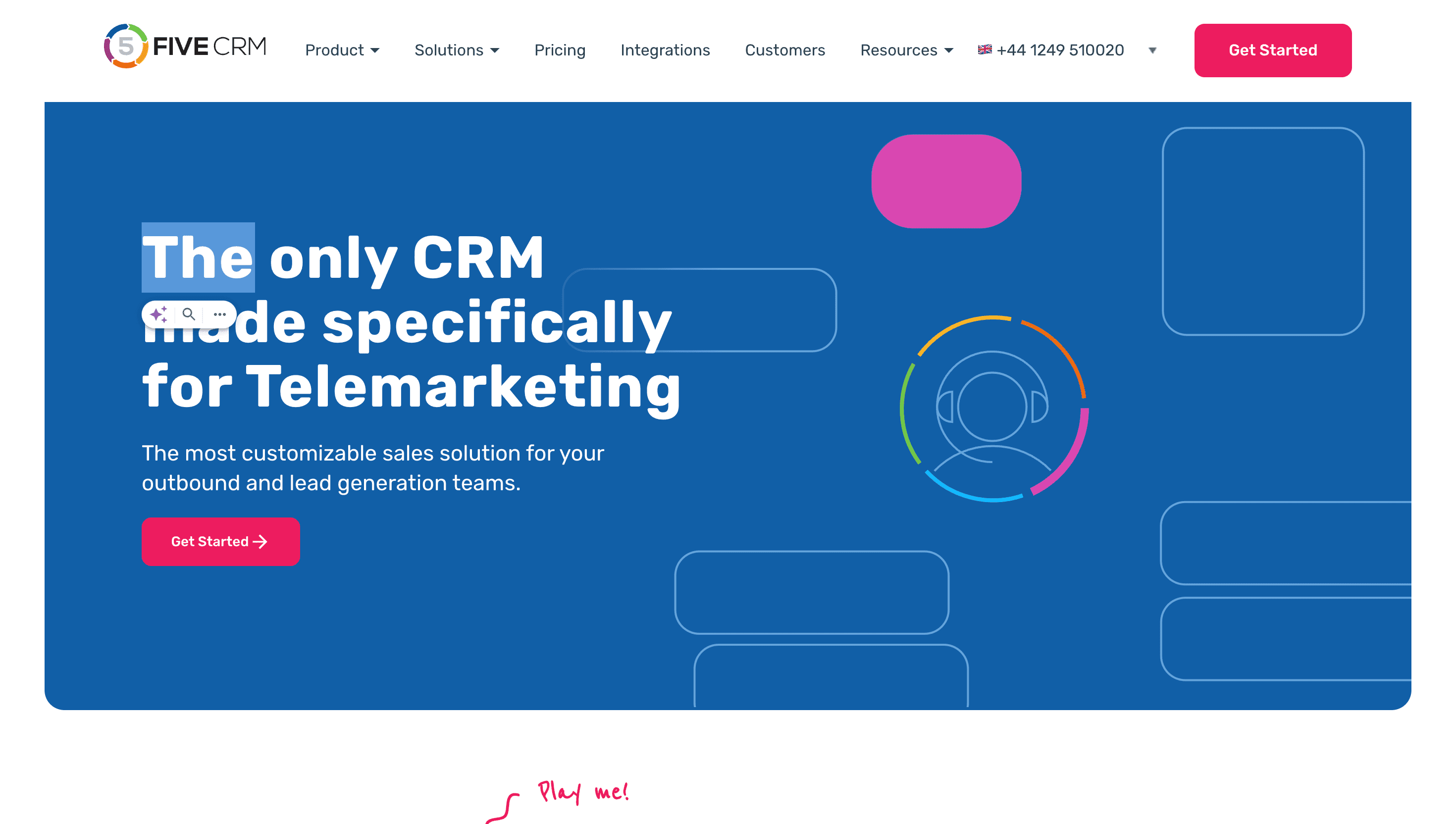 Five CRM Screenshot