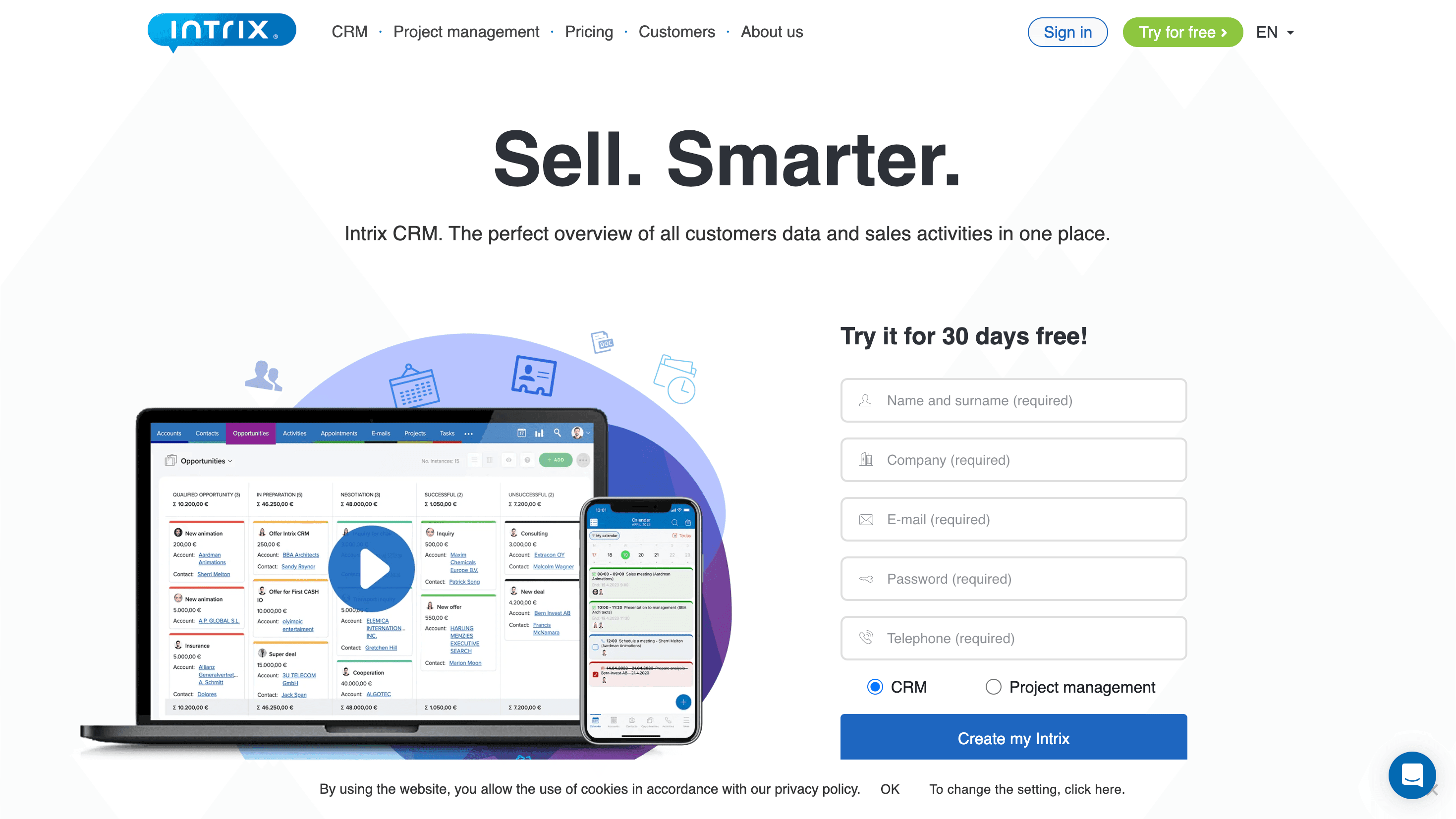 Intrix CRM Screenshot